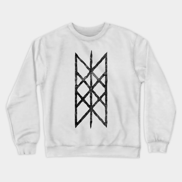 Web of Wyrd - Black Rune Crewneck Sweatshirt by GAz